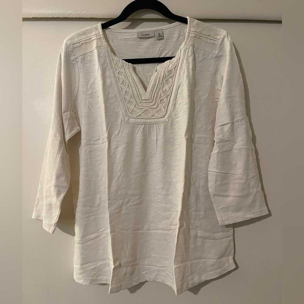 L.L. Bean Women's White Tunic Top